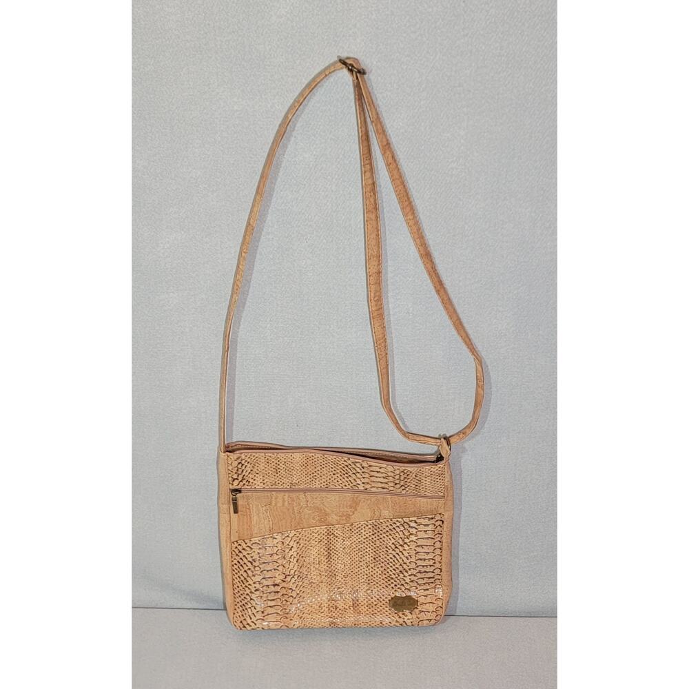 BriLi Joi Cork Crossbody Purse Snakeskin Print Textured Bag